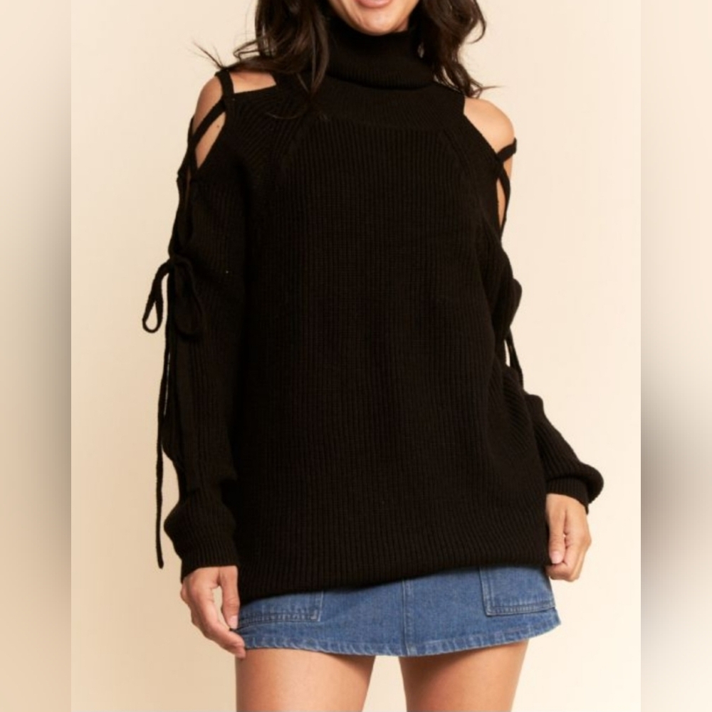 #82884 🛑S,M,L FABULOUS BOHO SEXY OVERSIZE TURTLENECK SWEATER - Picture 7 of 7